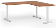 Kancelársky stôl PRIMO BETA L, 180x180 cm, biela podnož, čerešňa