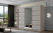 Šatníková skriňa so zrkadlom MILINA - 250 cm, kašmír