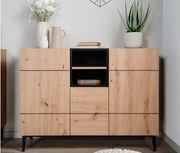 Skrinka 3-dverová Nola, dub artisan/čierna%