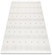 Šnúrkový koberec NANO FH69A Romby bielo - sivý