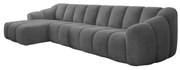 Sivá rohová pohovka (ľavý roh/s leňoškou) Shell – Miuform