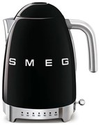 Čierna rýchlovarná kanvica z nehrdzavejúcej ocele 1,7 l Retro Style – SMEG