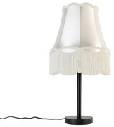 Klasická stolná lampa čierna s tienidlom Granny cream 30 cm - Simplo