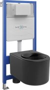 Mexen podomietkový WC systém Felix Slim s WC misou Sofia, čierna matná - 6103354XX85