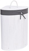 Bambusový kôš na bielizeň 60 l biely/sivý