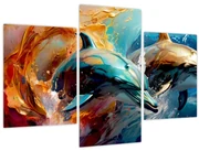 Obraz - Maľba delfínov (90x60 cm)