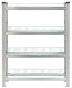 Kovový regál TRANSFORM, drôtené police, základná sekcia, 1576x975x400 mm