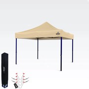 BRIMO Nožnicový stan 3x3 m – Rýchla montáž a 100% ochrana pre Párty a Oslavy - bez 3 stien - Béžová 31