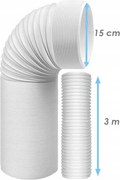 Rúra Na Klimatizáciu Dĺžka 3m Priemer 15cm Pevná Elastická Harmoniková