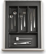 IN-DURO Príborník STRIPES 29 - 35 cm s hĺbkou 42 - 49 cm, antracit