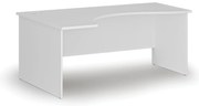 Ergonomický kancelársky písací stôl PRIMO WHITE, 180x120 cm, ľavý, biela