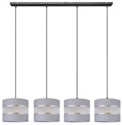 Luster na lanku HELEN 4xE27/15W/230V šedá/čierna