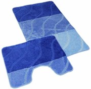 Kvalitex Súprava kúpeľňových predložiek Vlny modrá, 60 x 100 cm, 60 x 50 cm
