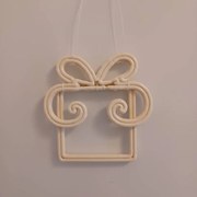 DECOLED Vianočný darček, 30 cm, biely