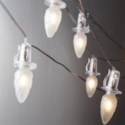 Svetelná reťaz Šiška, 20 LED žiaroviek Filament, číry kábel, predĺženie