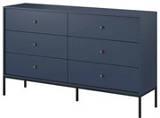 Mono tmavo modrá komoda so 6 zásuvkami (MKS154)