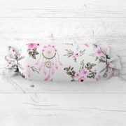 Biante Vankúš valec bonbon Sandra SA-476 Ružové lapače snov a ruže II. 15x40 cm