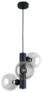 Luster na lanku TUBE 3xE27/60W/230V čierna/číra