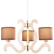 LED Luster na lanku AMBROSIA 3xE14/40W/230V + LED/18,4W medená