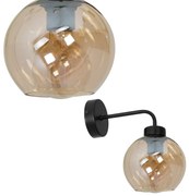 Nástenné svietidlo Sofia, 1x jantárové sklenené tienidlo, b