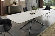 Rozkladací keramický jedálenský stôl Avant 180-230cm biely mramor