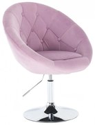 LuxuryForm DESIGN Kreslo VERA VELUR na striebornom tanieri - levanduľa