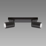 Stropné bodové svietidlo TENOR GU10 2L BLACK 04071 IP44 LS2