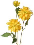 Žltá umelá dekorácia kvetina georgína - 17*10*70 cm