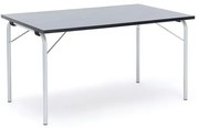 Skladací stôl NICKE, 1400x800x720 mm, linoleum - tmavošedá, strieborná