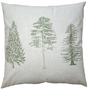 Béžová bavlnená obliečka na vankúš so stromčekmi Natural Pine Trees - 45*45 cm