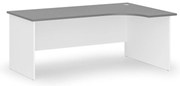 Rohový kancelársky písací stôl PRIMO WHITE, 180x120 cm, pravý, biela/grafit