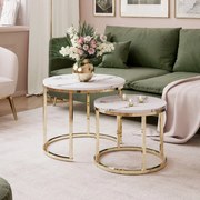 SADA KONFERENČNÝCH STOLÍKOV 2V1 SELMA MRAMOR + ZLATÝ LESK