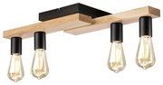 Prisadený luster MATTE 4xE27/15W/230V čierna/dub