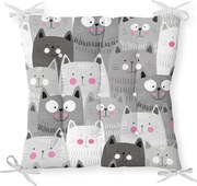 Sedák na stoličku Minimalist Cushion Covers Gray Cats, 40 x 40 cm