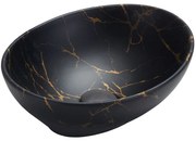 Mexen Elza, umývadlo na dosku 40,5x33x14 cm, imitácia kameňa-čierna, 21014098