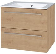 Mereo Mereo, Bino, kúpeľňová skrinka s keramickým umývadlom 61 cm, biela, dub, MER-CN620