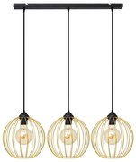 Luster na lanku MERCURE 3xE27/15W/230V zlatá/čierna
