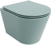 Mexen Rico, závesné WC Rimless s WC doskou slim, duroplast, zelená matná, 30724048
