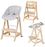 Jedálenská stolička vo svetlosivo-prírodnej farbe Style Born Up 2in1 – Roba