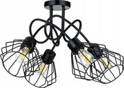 Závesná lampa do LOFT s 4x diamantovo čierna