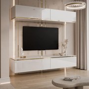 OBÝVACIA STENA NESSIE BIELY LESK + ZLATÁ LIŠTA 180 cm