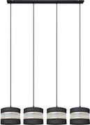 Luster na lanku HELEN 4xE27/15W/230V čierna/zlatá