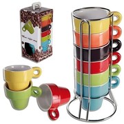 Sada pestrofarebných šálok 6 ks