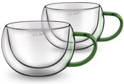 Lamart LT9112 2dielna sada pohárov na cappuccino Vaso, 270 ml, zelená