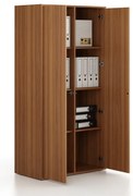 Kancelárska skriňa FRAME, 2x dvere, 872 x 450 x 1735 mm, PUSH-lock, orech