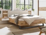 Posteľ s nočnými stolíkmi Daria 180x200 cm, dub/biela, s osvetlením%