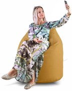 Sedací vak hruška semišová škoricová EMI