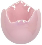 Ružová keramická miska črepník v tvare škrupiny - Ø 13*13 cm