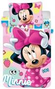 Ružové bavlnené detské obliečky do postieľky 100x135 cm Minnie "Sweet" – Jerry Fabrics
