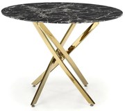 Jedálenský stôl Raymond 2, čierny mramor / zlatá